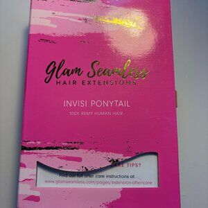 Glam Seamless Invisi Ponytail Hair Extension - BLONDE Cream Beige Balayage 15”